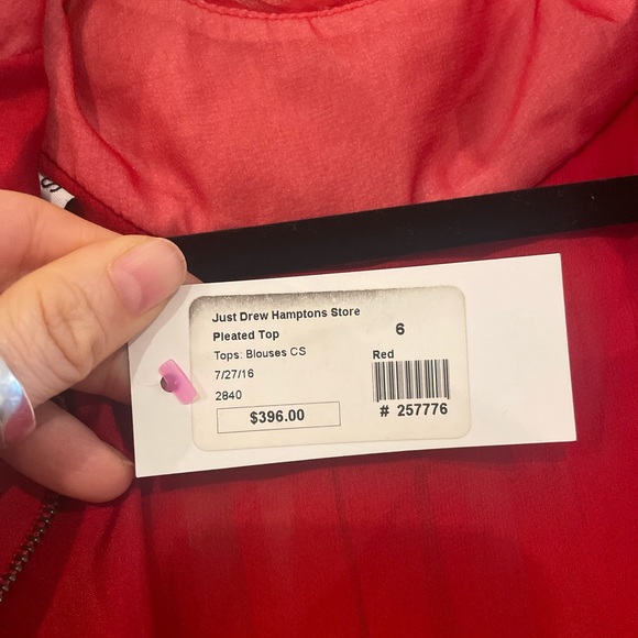 Just Drew sheer 100% silk pleated top - Picture 7 of 11